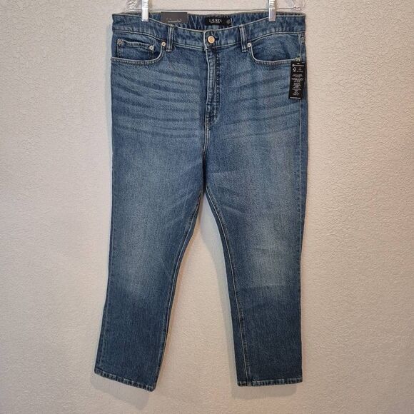 Lauren Ralph Lauren High Rise Straight Ankle Jeans Size 16 - Picture 1 of 8